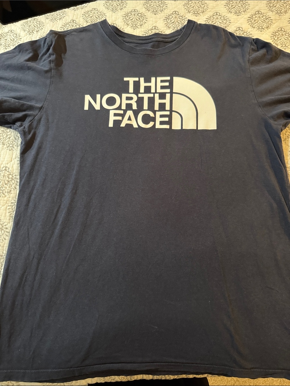 The North Face Navy Blue Tee with White Logo
